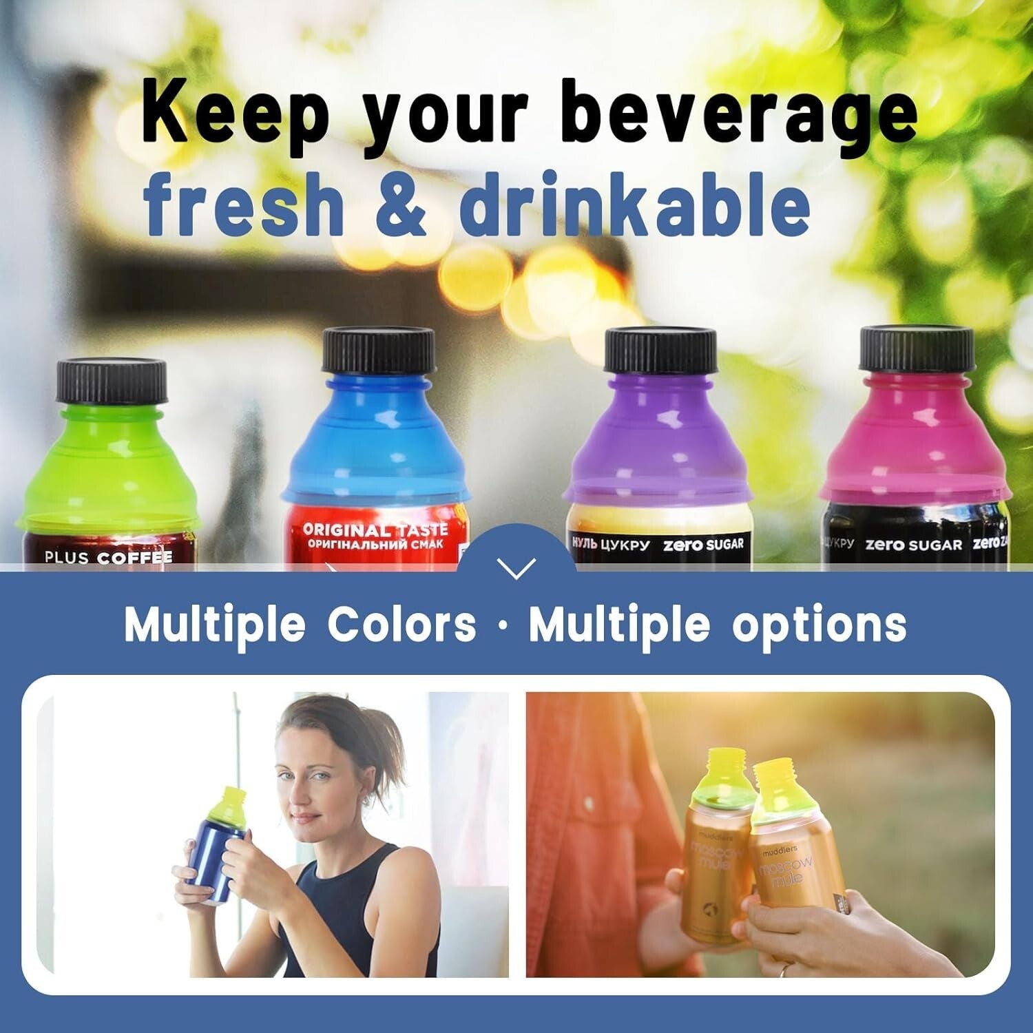 12 Pack Can Covers Reusable Pop Can Bottle Tops Lids for Soda Carbonated Drink