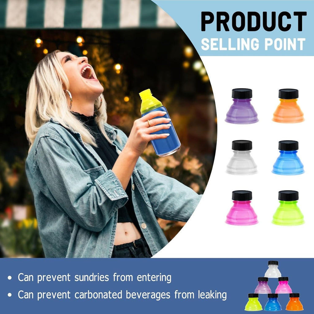 12 Pack Can Covers Reusable Pop Can Bottle Tops Lids for Soda Carbonated Drink