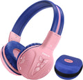 Kids Wireless Headphones Girls with Volume Limited, Bluetooth Headphones with Microphone, Foldable and Adjustable, Stereo Wireless Over-Ear Headset for Children Ipad Kindle Fire Tablet Pink