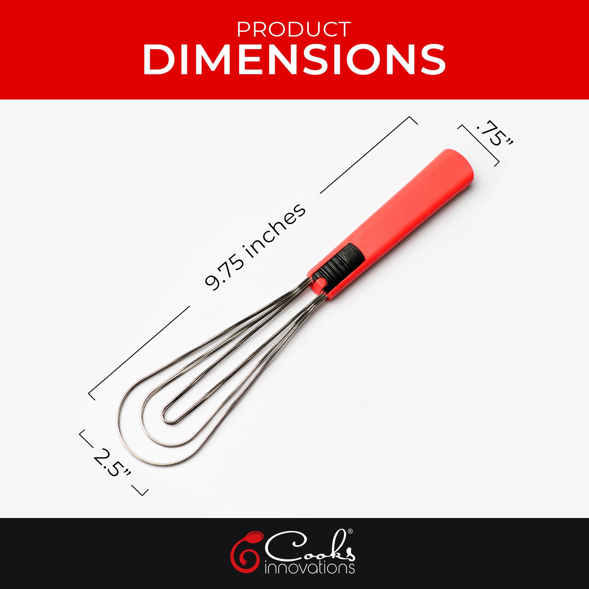 Foodie Tongs for Cooking - Dishwasher Safe 6-In-1 Kitchen Gadget - Red