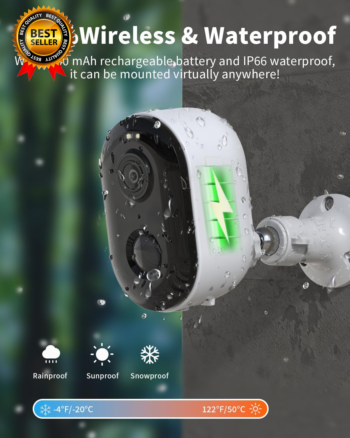 Security Cameras Wireless Outdoor Battery Powered 2K Color Night Vision AI