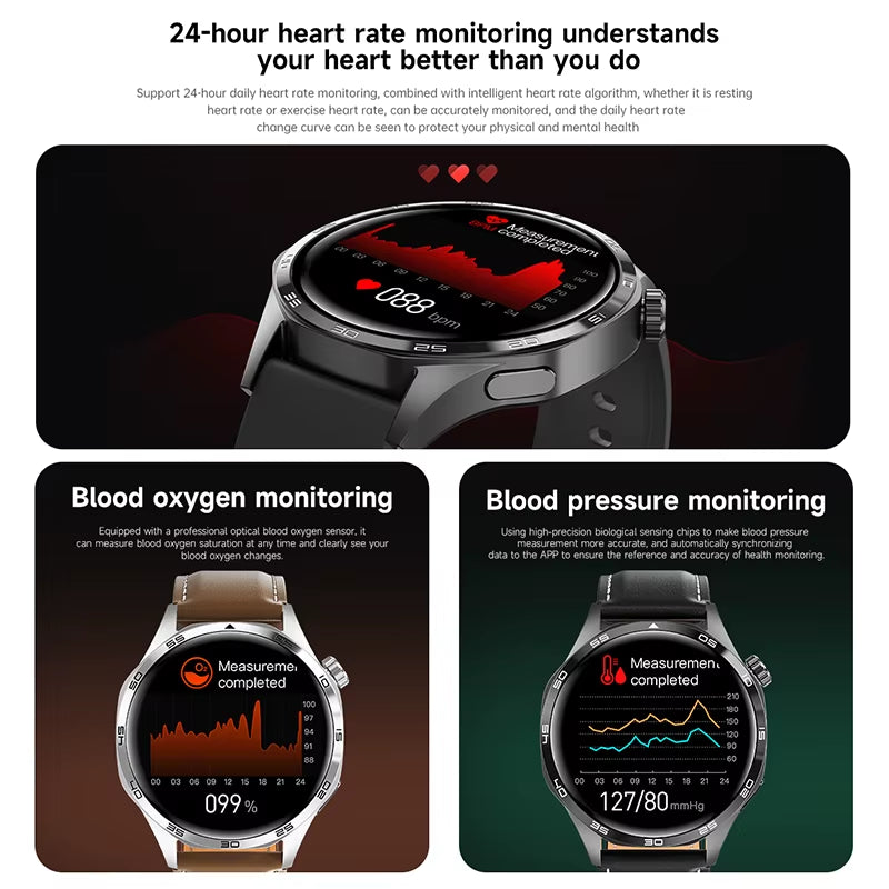 2026 New Smart Watch Men Watch 5 Pro AMOLED HD Screen Bluetooth Call GPS Trajectory NFC Heart Rate Compass Smartwatches