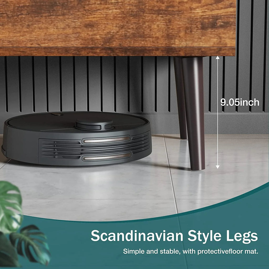 Adjustable Height Wooden Coffee Table with Hidden Compartments and Shelves - Perfect for Small Homes, Apartments, Reception Rooms, Rust Brown