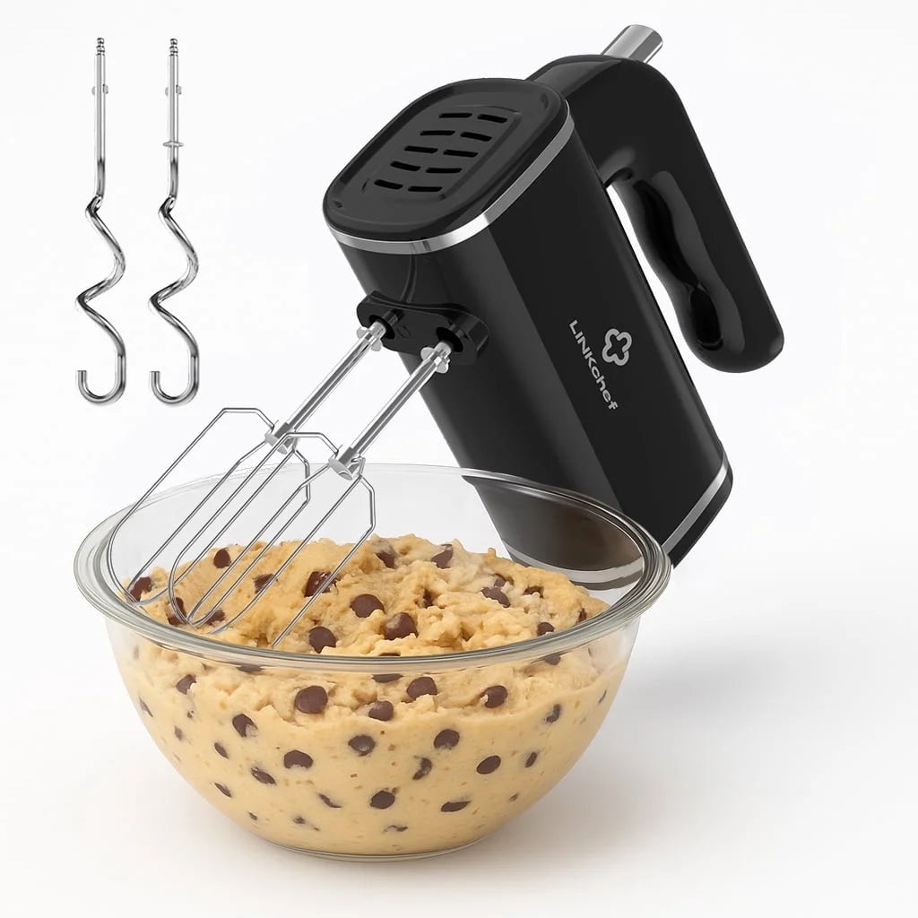 Hand Mixer, 450W Turbo Electric Handheld Mixer, 5 Speed Electric Mixers for Kitchen (Black)