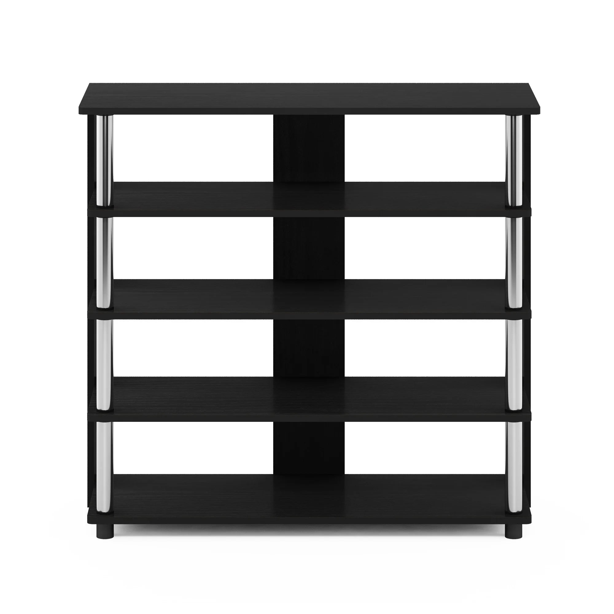 Turn-N-Tube 5-Tier Shoe Rack, Wood and Metal, Americano