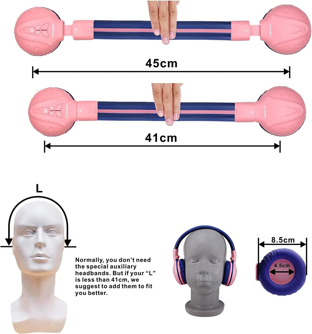 Kids Wireless Headphones Girls with Volume Limited, Bluetooth Headphones with Microphone, Foldable and Adjustable, Stereo Wireless Over-Ear Headset for Children Ipad Kindle Fire Tablet Pink