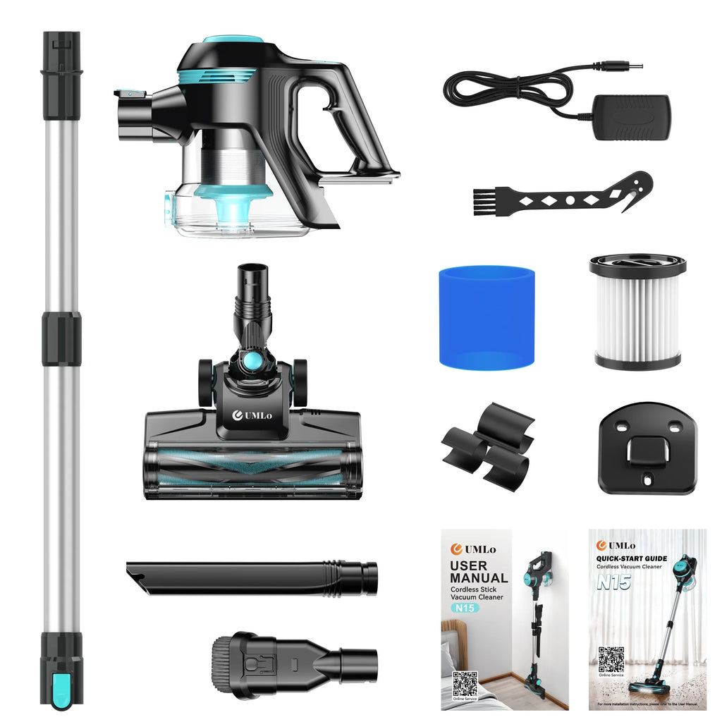 Cordless Vacuum Cleaner, 30Kpa Powerful Suction Stick Vacuum, 6 in 1 Lightweight Vacuum Cleaners for Home Hardfloor Carpet Pet Hair, N15