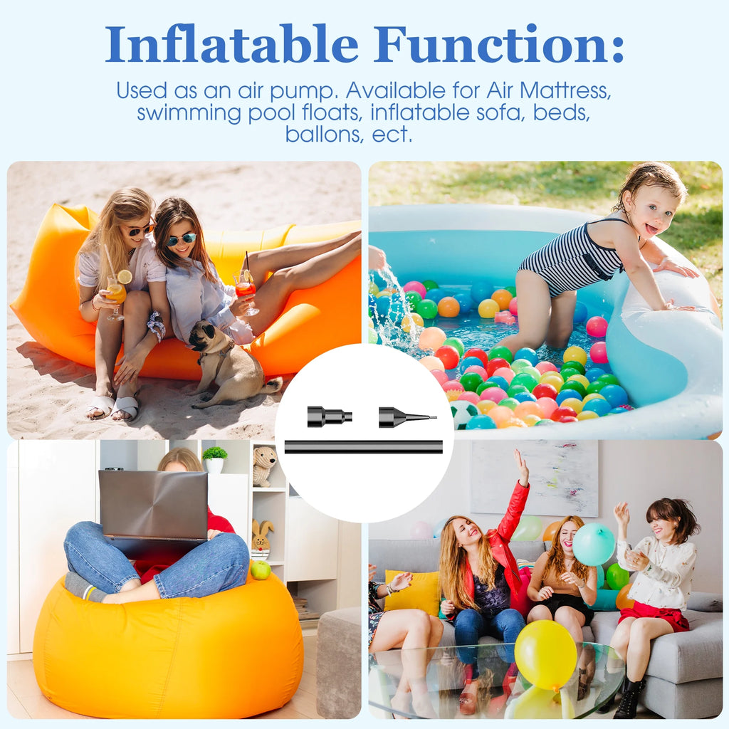 Cordless Handheld Vacuum Cleaner, Portable Car Vacuum Cleaner 3 in 1 Cordless Vacuum Air Blower and Hand Pump with LED Light for Home Car Pet Hair