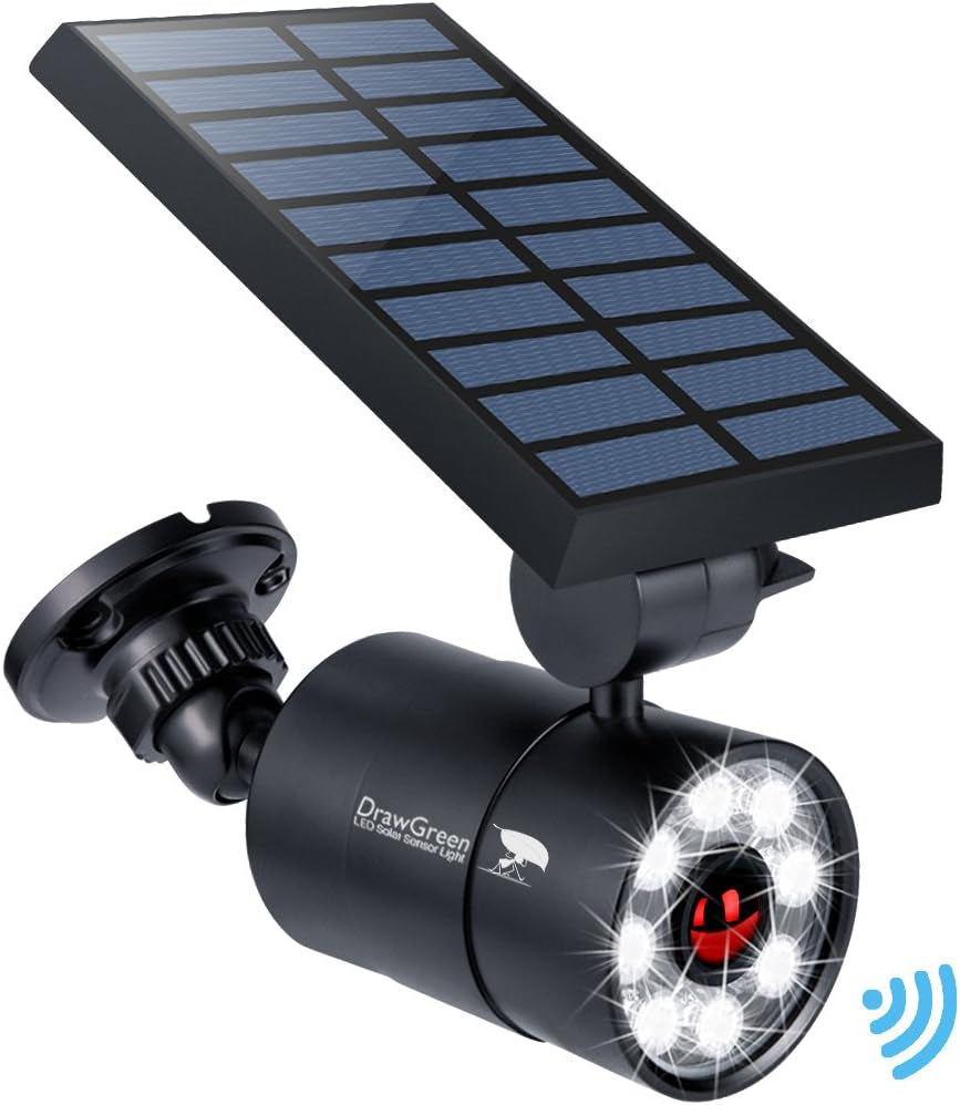 Solar Motion Sensor Lights Outdoor Aluminum Case(Not Plastic), Solar Flood Spot Lights for outside Post Yard Patio Path Garden, 100-Week Free Refund/Replacement