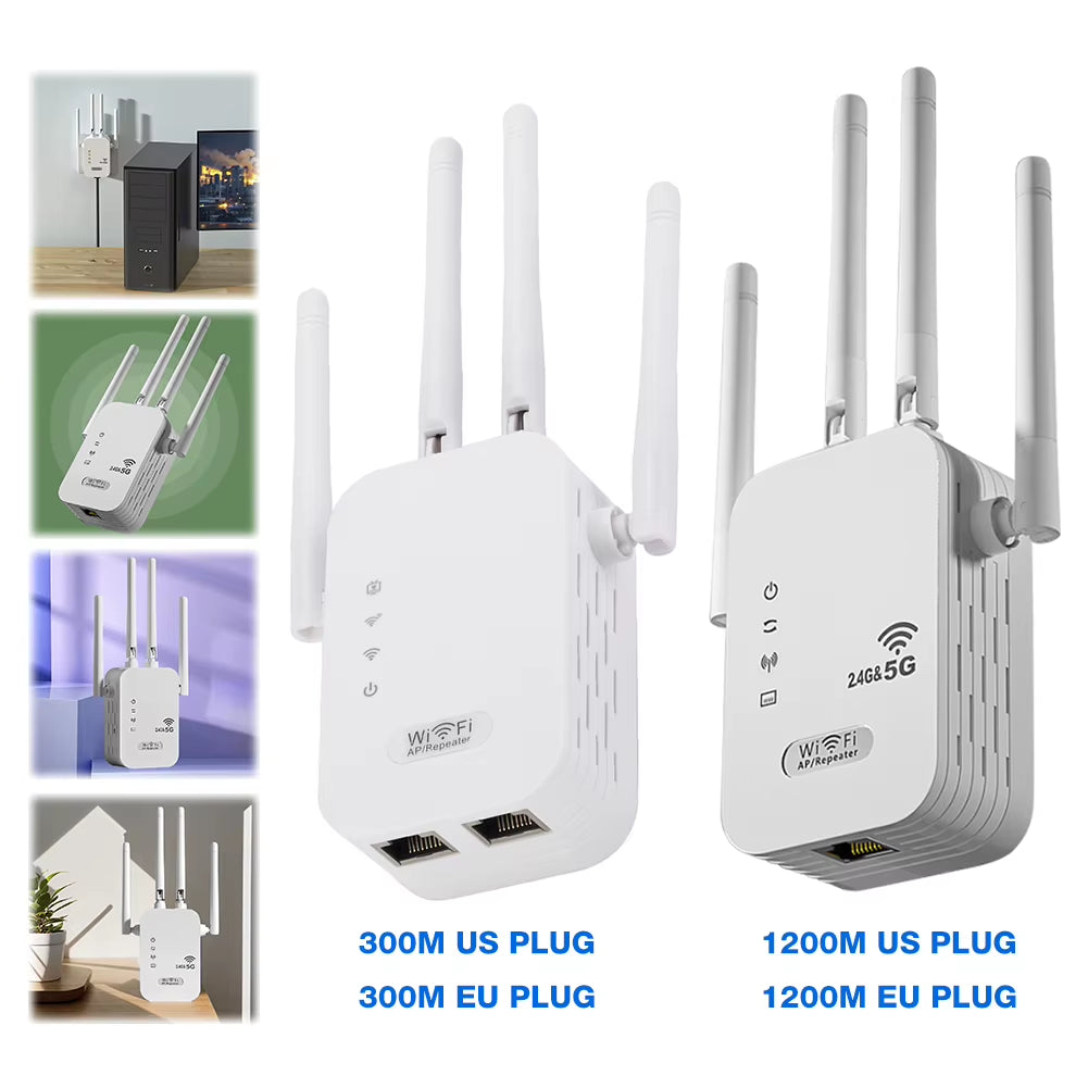 Dual-Band 2.4G 5G Wifi Repeater Signal Booster Wifi Extender 802.11Bgn Gigabit Router with WPS EU/US Plug Type Wifi Amplifier