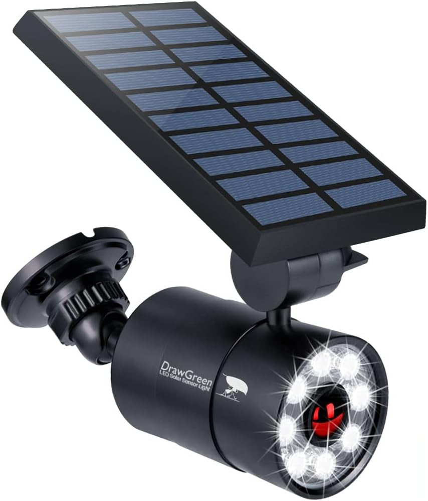 Solar Motion Sensor Lights Outdoor Aluminum Case(Not Plastic), Solar Flood Spot Lights for outside Post Yard Patio Path Garden, 100-Week Free Refund/Replacement