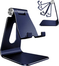 Adjustable Cell Phone Stand,  Phone Stand, Cradle, Dock, Holder, Aluminum Desktop Stand Compatible with Phone Xs Max Xr 8 7 6 6S plus SE Charging, Accessories Desk,All Mobile Phones-Navy Blue