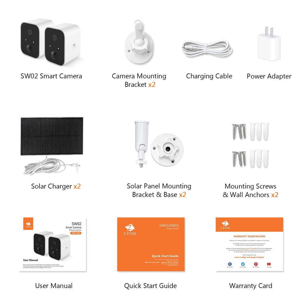 Security Cameras Wireless Outdoor with Solar Panel Cameras for Home Security, 1080P, Home Camera with Night Vision, 2 Pack,