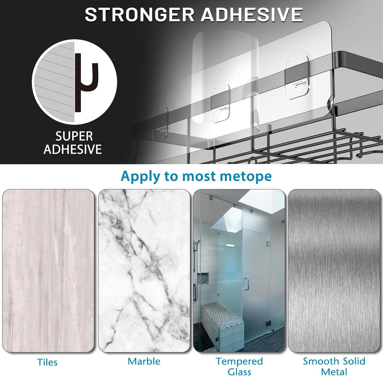 Adhesive Shower Caddy Organizer Shelves Rack - 5 Pack Corner Bathroom Storage Organization, Home & Kitchen Decor inside RV Accessories, Hanging First Apartment Household Camper Essentials