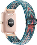 Adjustable Elastic Watch Band Compatible with Veryfitpro ID205L ID205S ID205 ID205U Smart Watch Bands, 19Mm Stretchy Nylon Loop Strap Soft Wrist Bands for Women Men (Green Arrow)
