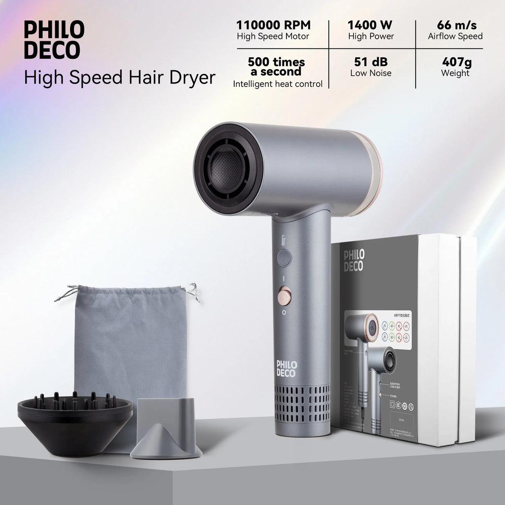 Hair Dryer with Diffuser, 500 Million Negative Ionic Hair Dryer, Professional Hair Dryer 110000RPM Blow Dryer, Fast Drying High-Speed Hair Dryer for Women Men
