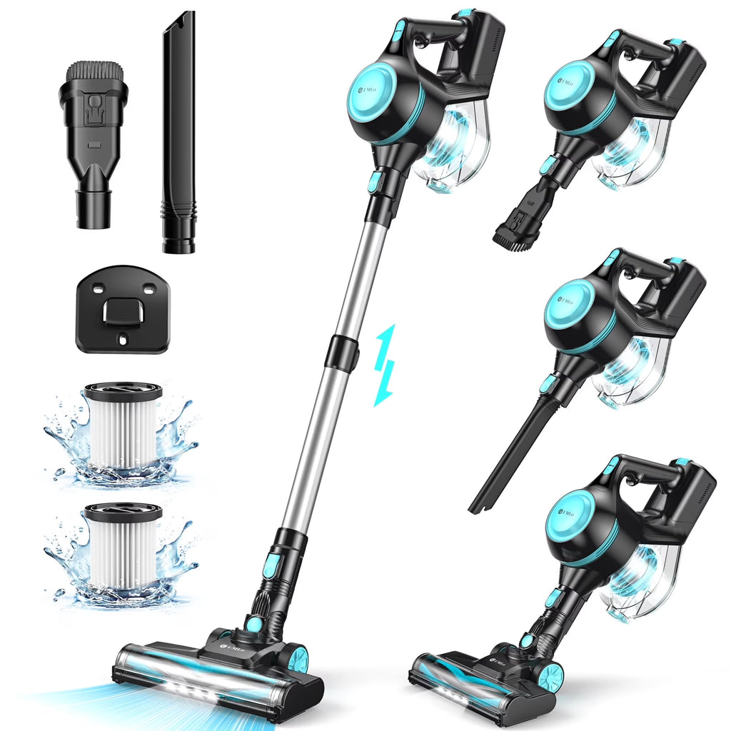 Cordless Vacuum Cleaner, 30Kpa Powerful Suction Stick Vacuum, 6 in 1 Lightweight Vacuum Cleaners for Home Hardfloor Carpet Pet Hair, N15