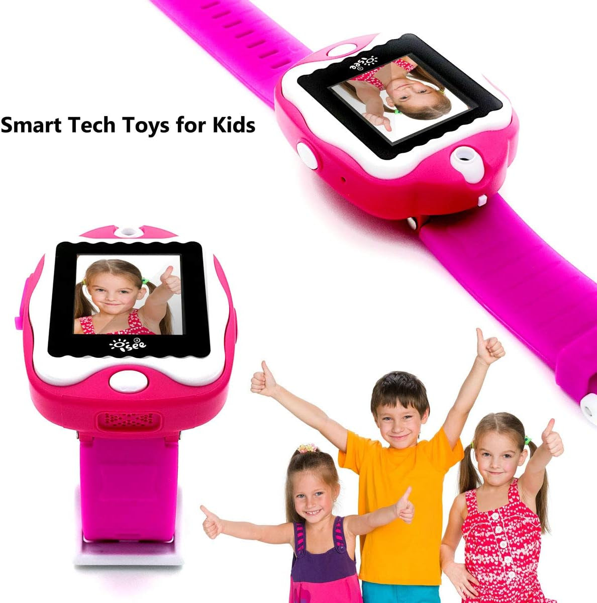 Smartwatch for Kids - Colorful Interactive Children'S Smart Game Watch with Camera, Video Recorder, Voice Changer, Digital Watch for Girls (Pink)