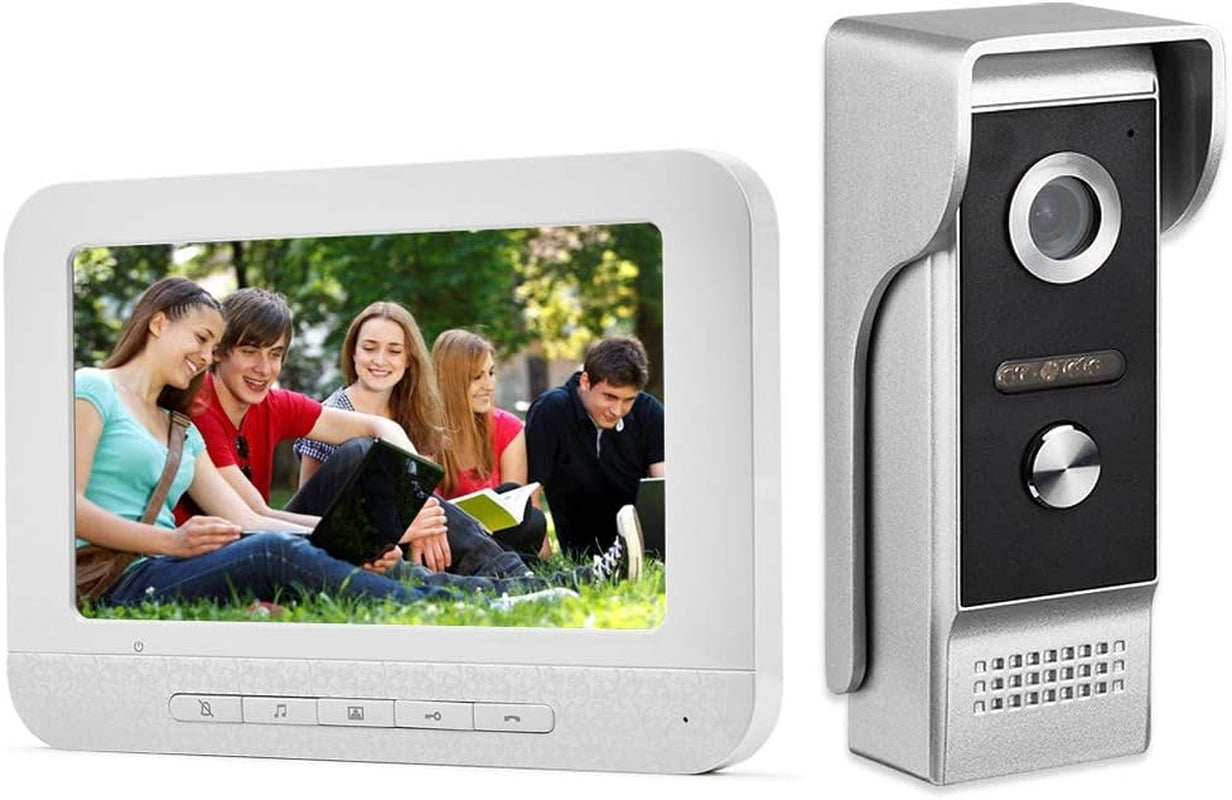 Wired Video Intercom System, 7 Inches Video Doorbell Door Phone System, HD Ca...