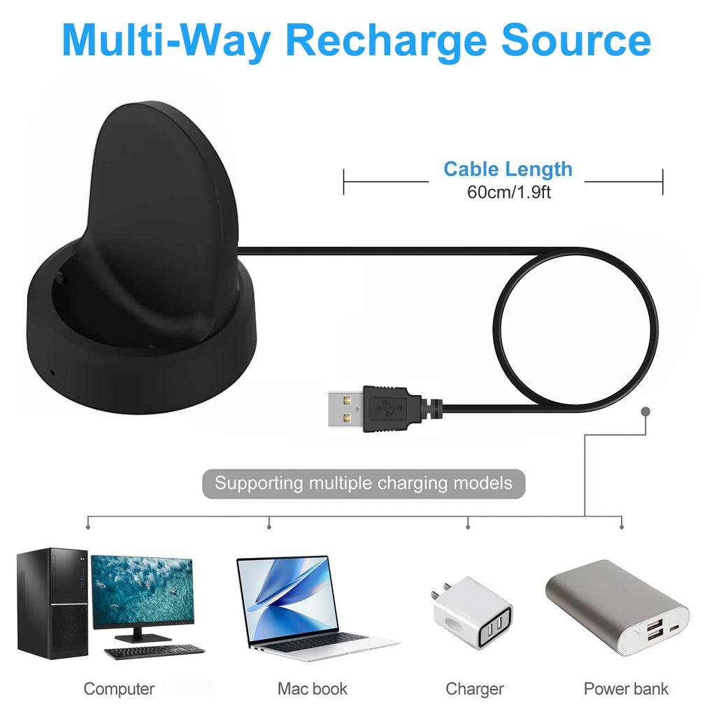 Wireless Charger Charging Dock Fit for Samsung Galaxy Watch 42Mm 46Mm, Replacement Charging Cradle Stand Fit for Samsung Galaxy Smart Watch SM-R800 SM-R805 SM-R810 SM-R815