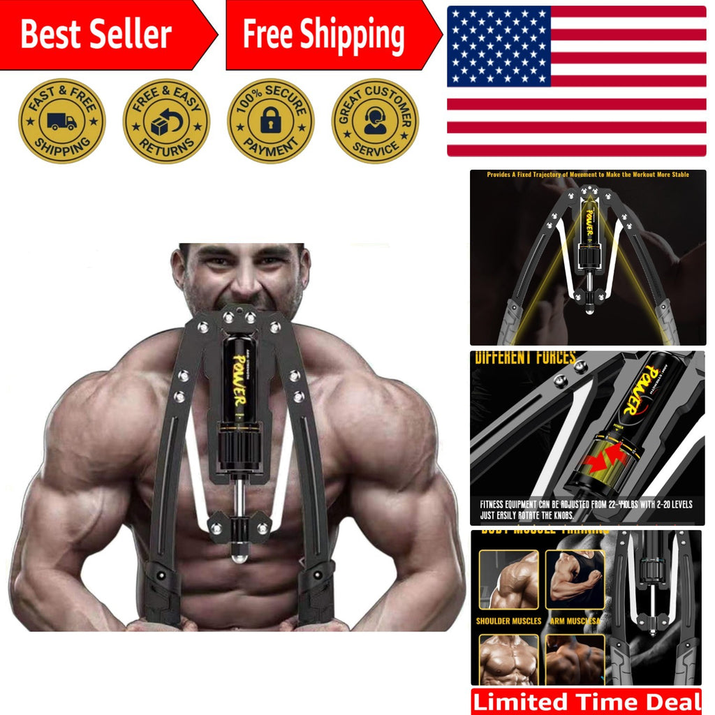 Hydraulic Arm Strength Trainer - 22-440Lbs Adjustable Fitness Equipment