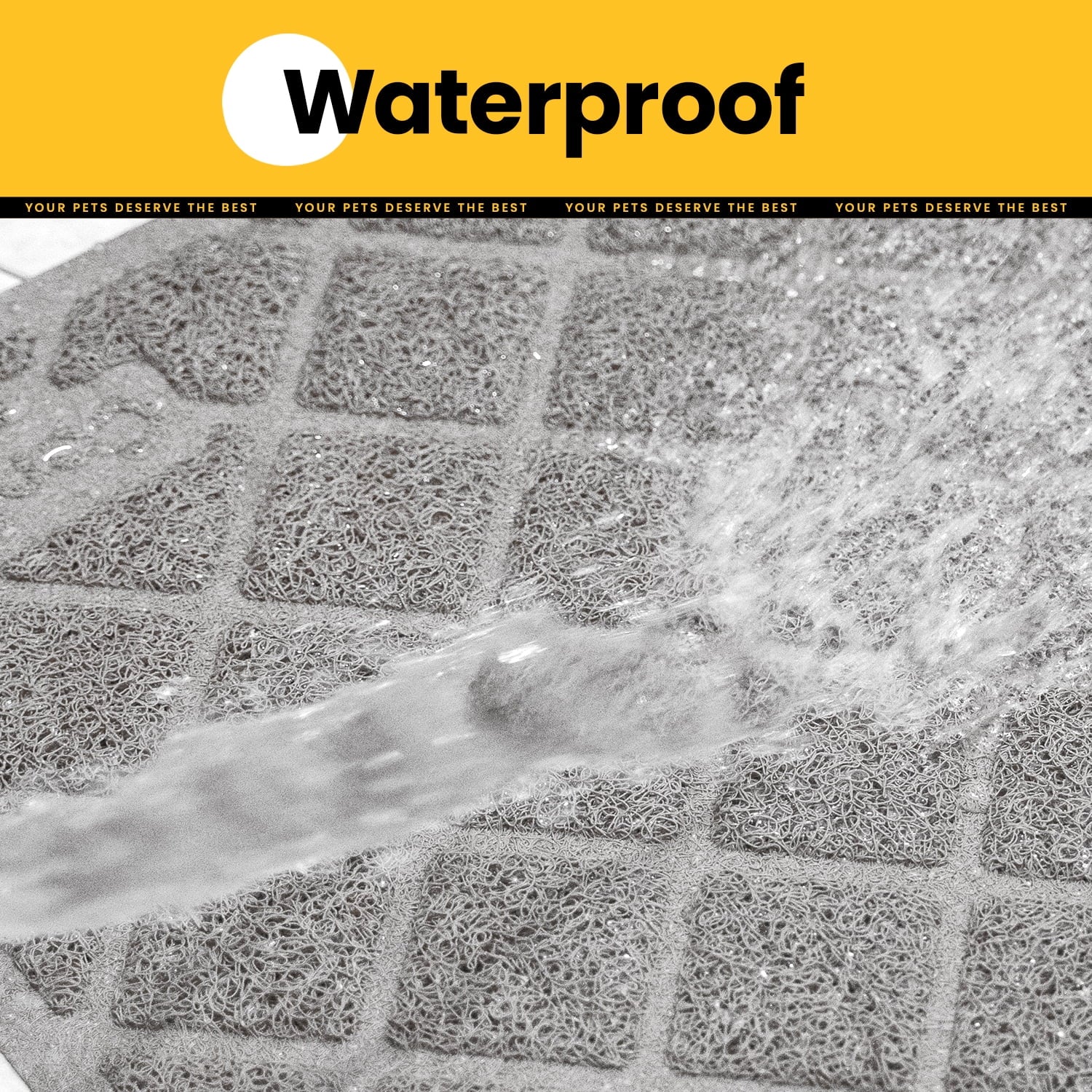 Cat Litter Mat, 40" X 28" Premium Durable PVC, Non-Slip, Less Waste, Urine Waterproof
