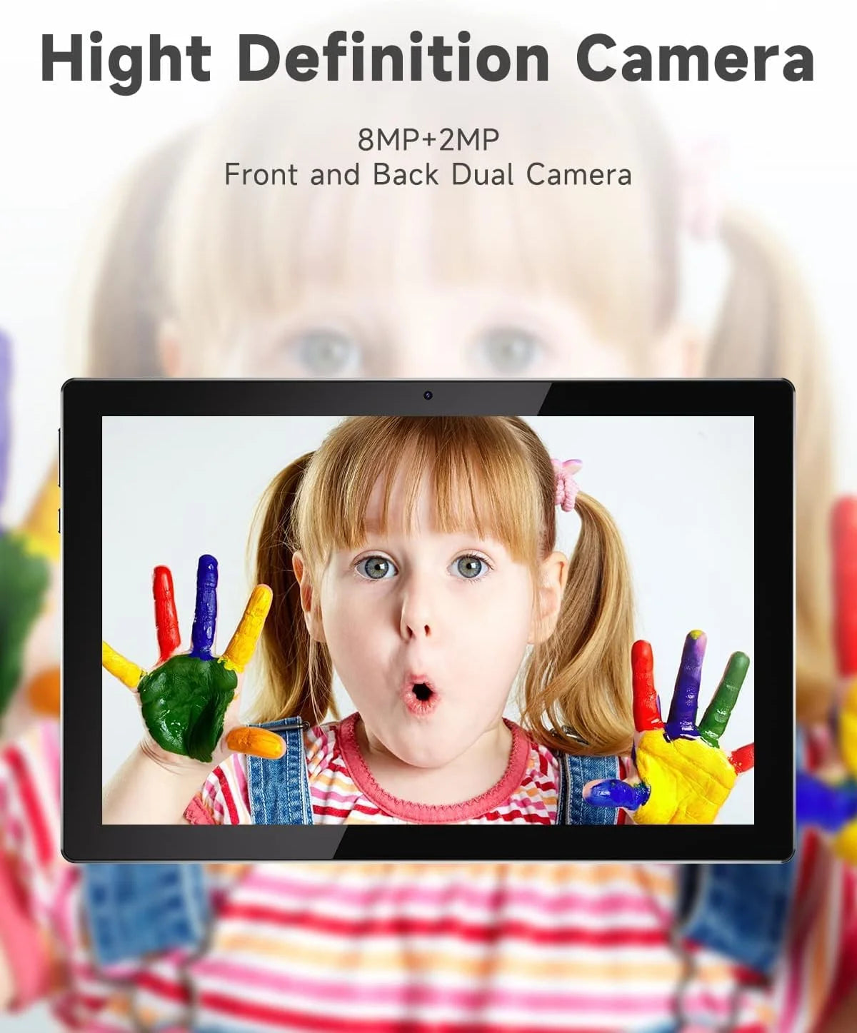 2 in 1 Tablet, 10 Inch Tablet Android Tablets PC with Keyboard Case Mouse Stylus, 4GB RAM+64GB ROM 512GB Expandable Tableta Computer, 10.1 IPS Screen, 2+8MP Dual Camera, Wifi BT Google Play.