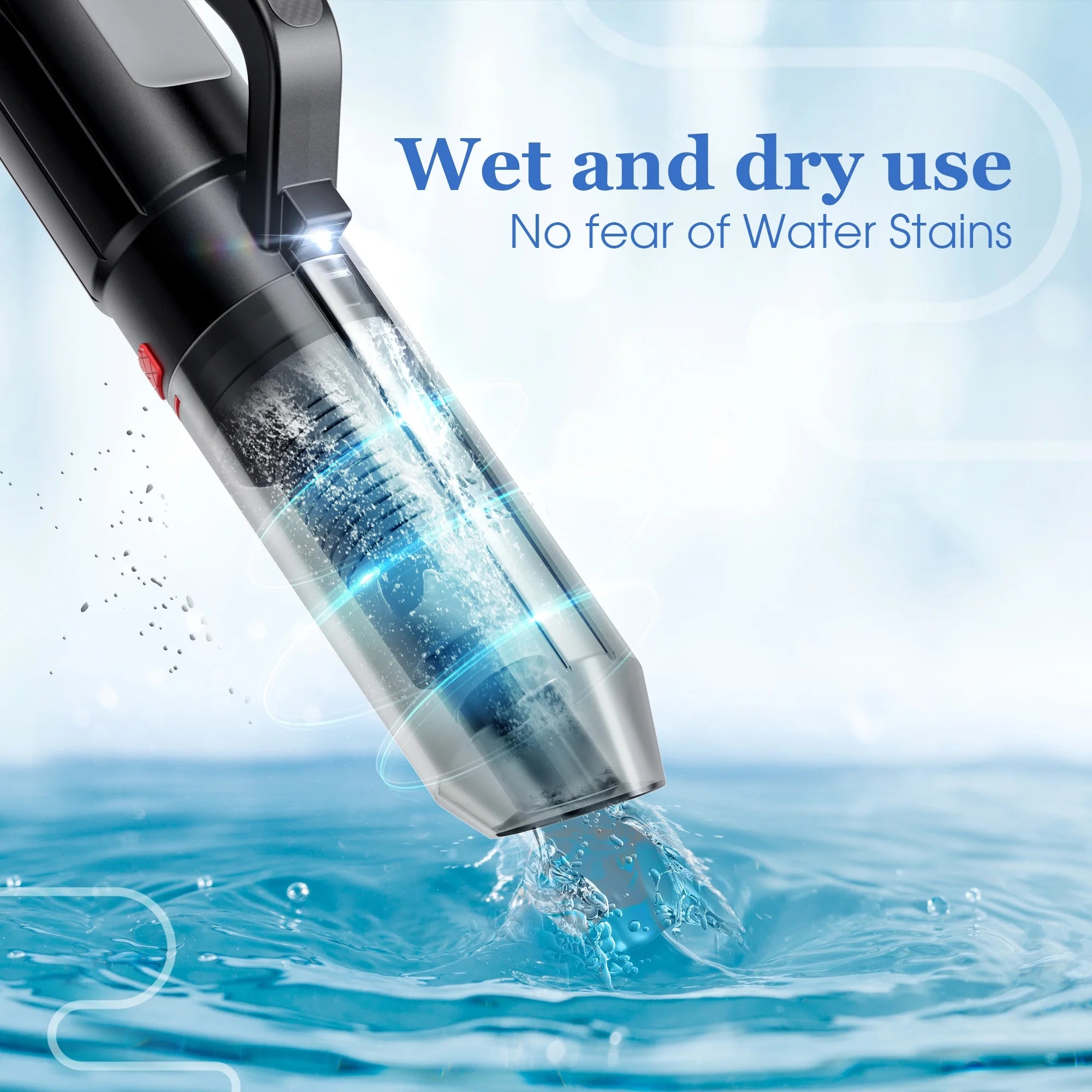 Cordless Handheld Vacuum Cleaner, Portable Car Vacuum Cleaner 3 in 1 Cordless Vacuum Air Blower and Hand Pump with LED Light for Home Car Pet Hair