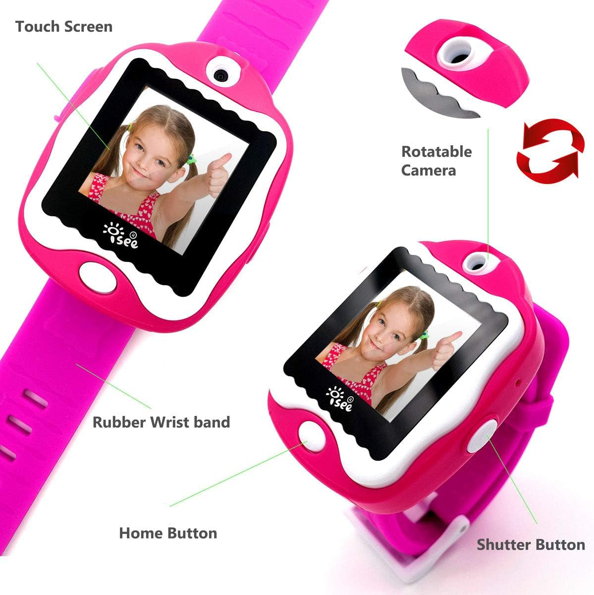 Smartwatch for Kids - Colorful Interactive Children'S Smart Game Watch with Camera, Video Recorder, Voice Changer, Digital Watch for Girls (Pink)