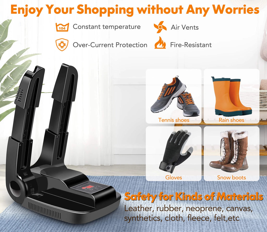 Portable Electric Smart Air Shoes Boots Dryer and Warmer by  with Folding and Drying Adjustable Rack