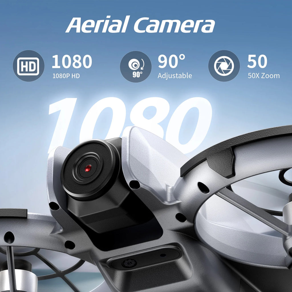 M2 Drone with HD Camera for Kids, One-Key Takeoff and Landing, 360° Flip, Headless Mode, Optical Flow Hover, Brushless Motor, 2 Batteries, Gray