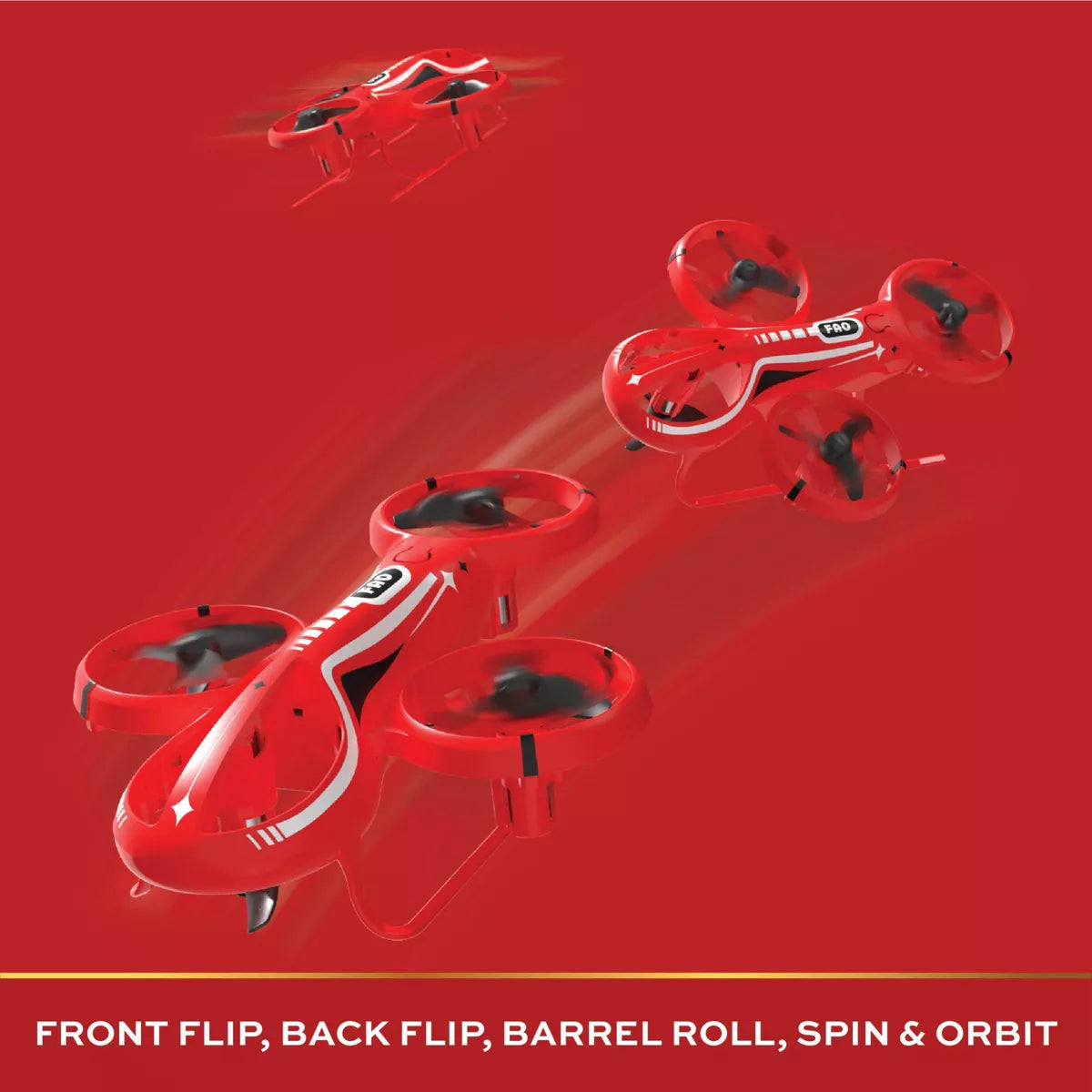 FAO Schwarz RC X-Treme Aero High Performance Vehicle - 7Pc: Starter Drone with Gyroscopic Stabilization, USB-C Rechargeable Remote Control, Indoor Use
