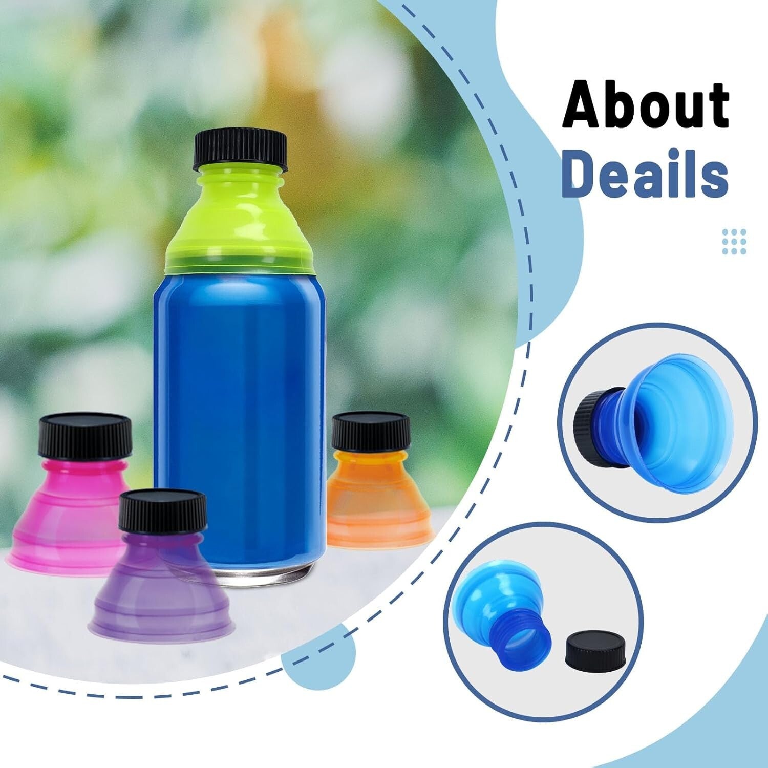 12 Pack Can Covers Reusable Pop Can Bottle Tops Lids for Soda Carbonated Drink