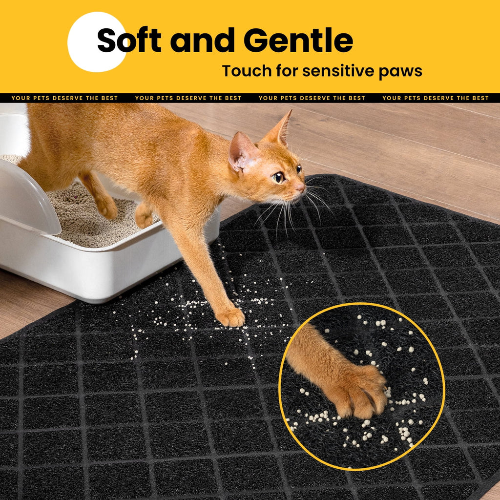 Cat Litter Mat, 47" X 35" Premium Durable PVC, Non-Slip, Less Waste, Urine Waterproof