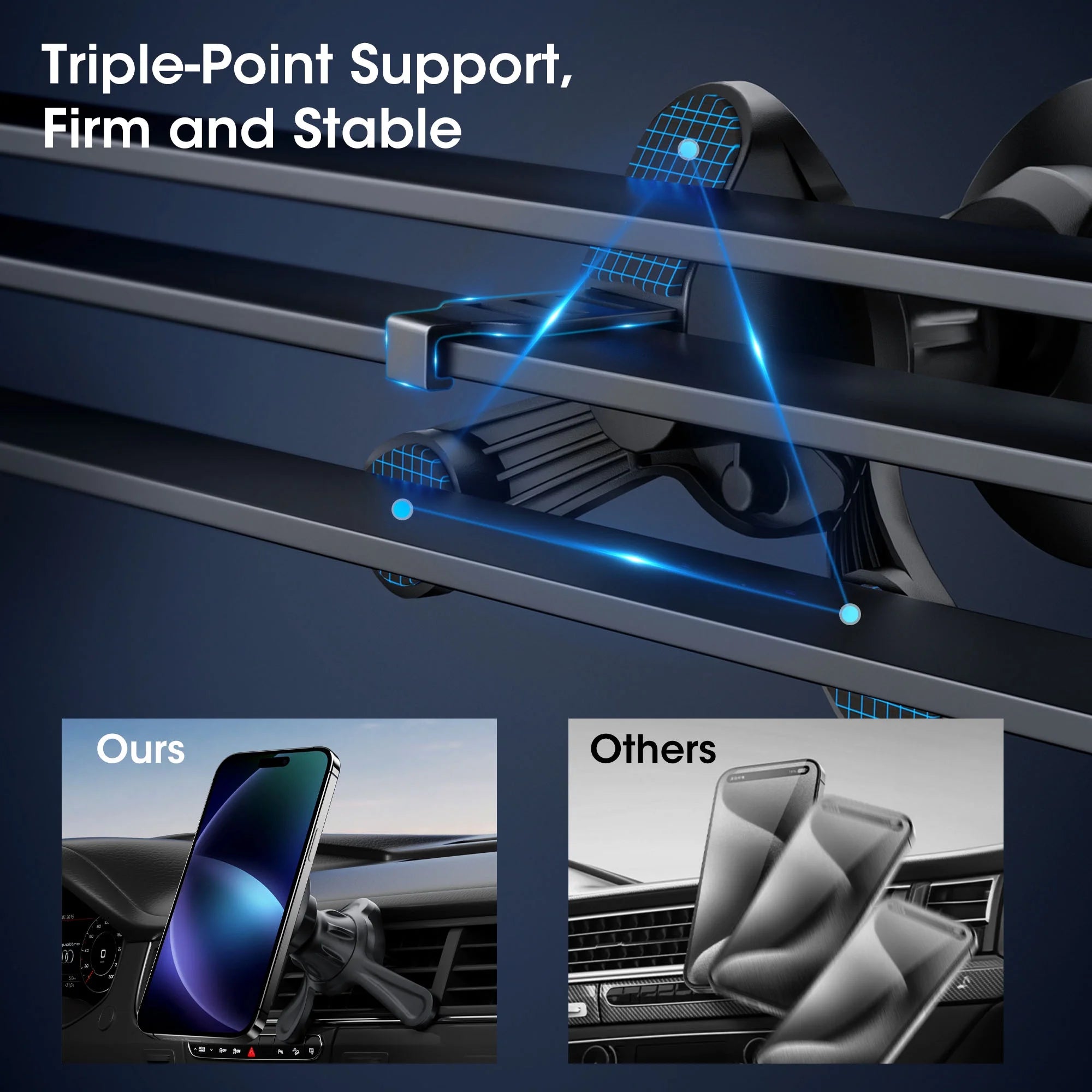 (2 Pack)  Universal Magnetic Phone Mount with Magnetic Disc, 360° Rotation, Air Vent Holder, Super Strong Magnet, Black