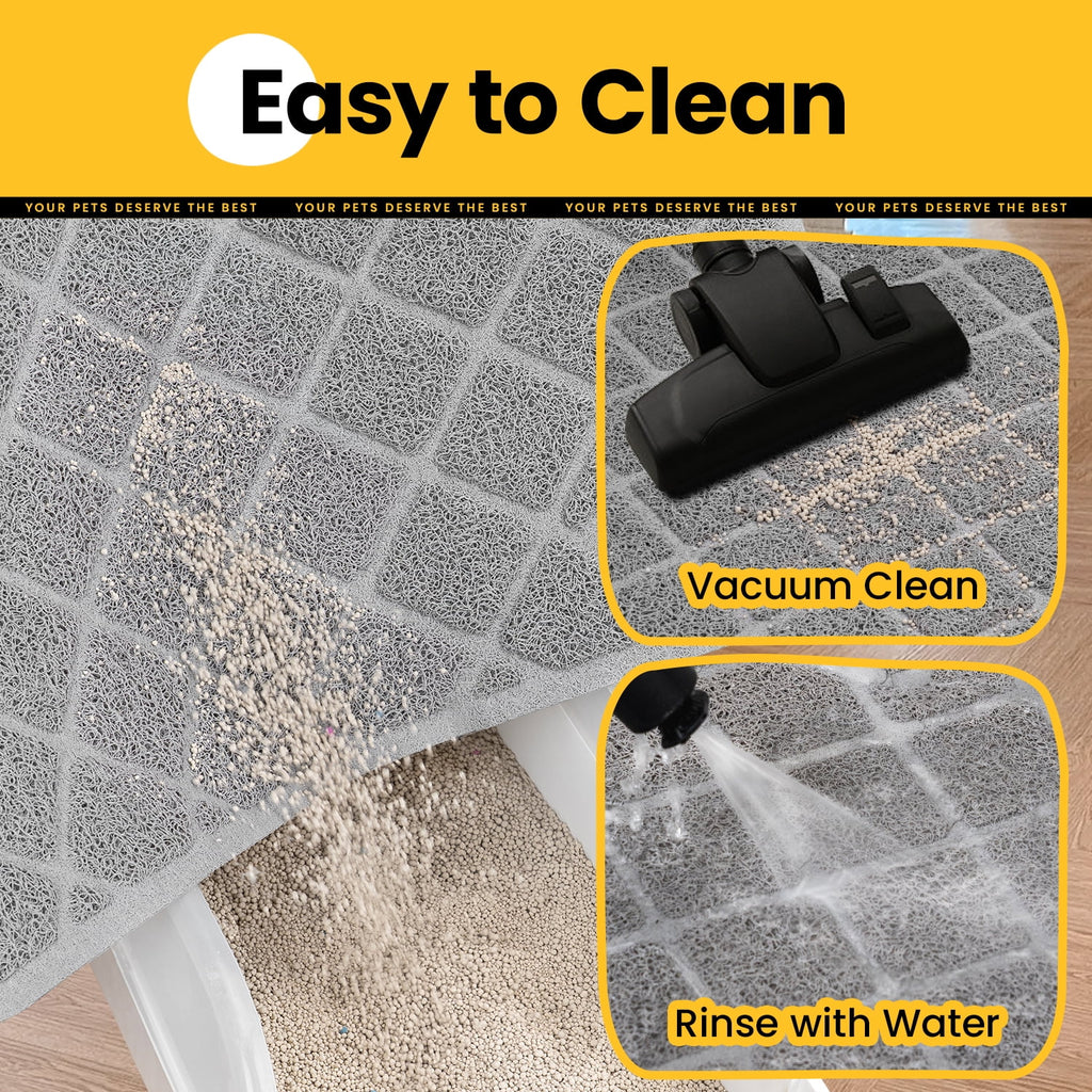 Cat Litter Mat, 40" X 28" Premium Durable PVC, Non-Slip, Less Waste, Urine Waterproof