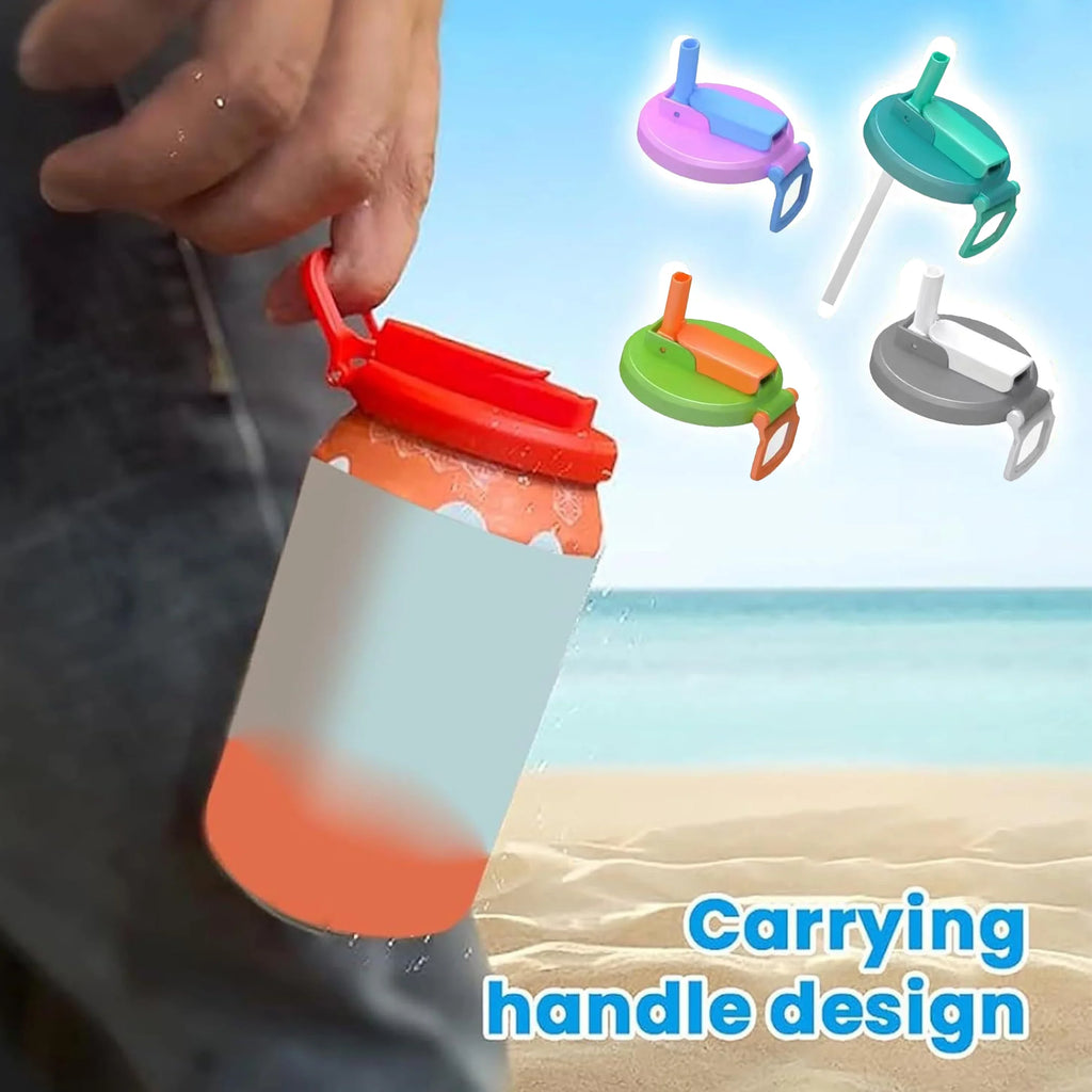 4 Pack Reusable Soda Can Lids with Straw Covers for Beer Drink