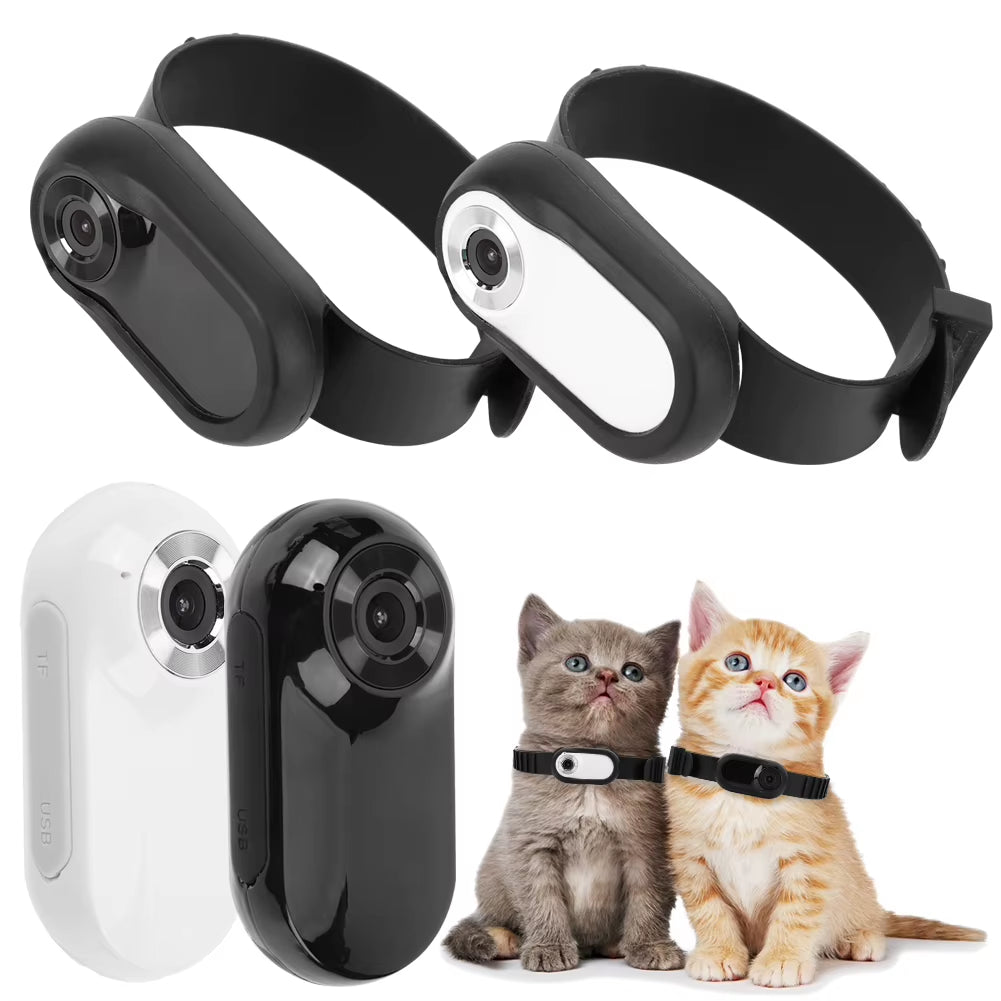 HD 1080P Dog Tracker Collar No Wifi Needed Dog Cat Pet Camera Collar Security Camera with 32G Card for Cats Dogs Birthday Gift