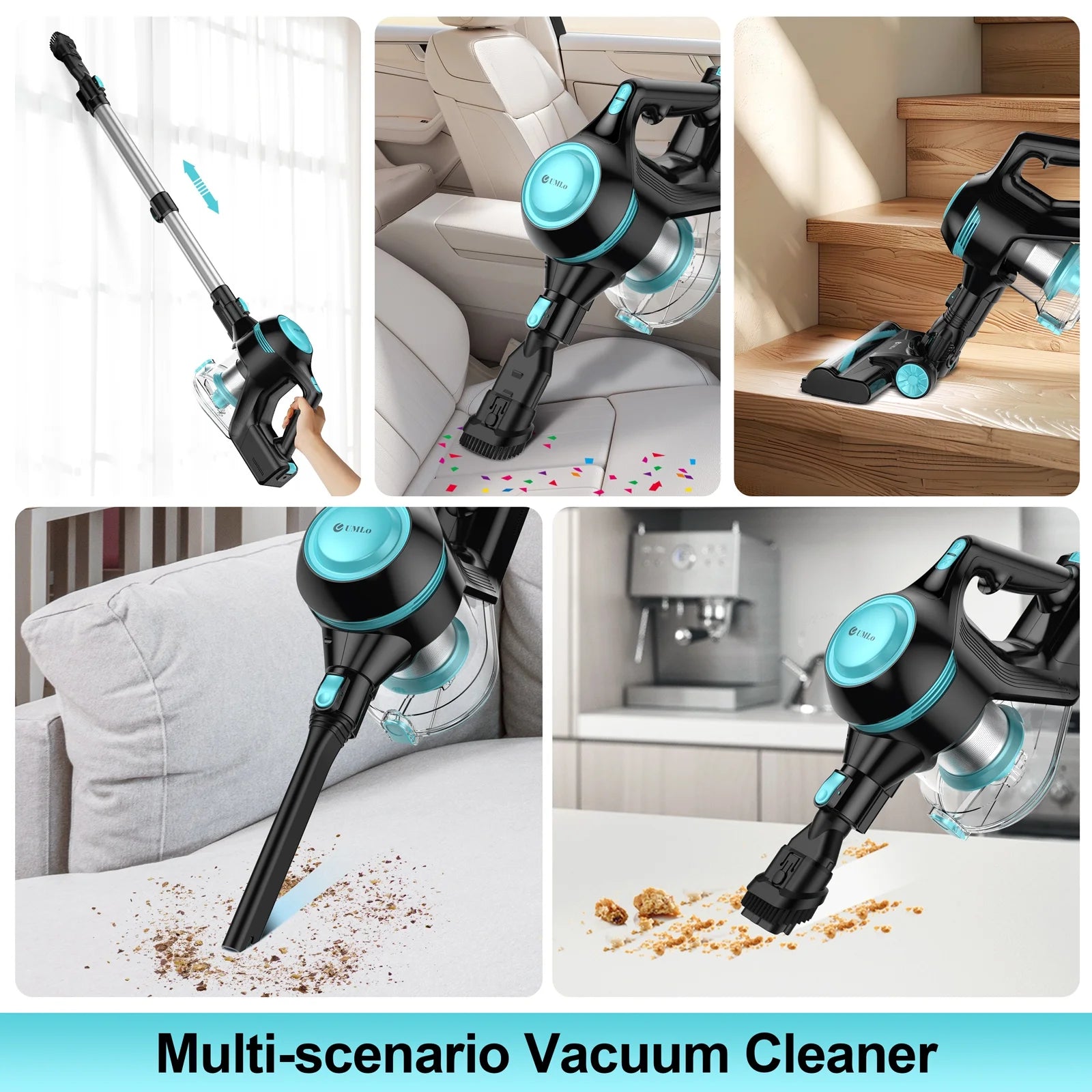 Cordless Vacuum Cleaner, 30Kpa Powerful Suction Stick Vacuum, 6 in 1 Lightweight Vacuum Cleaners for Home Hardfloor Carpet Pet Hair, N15