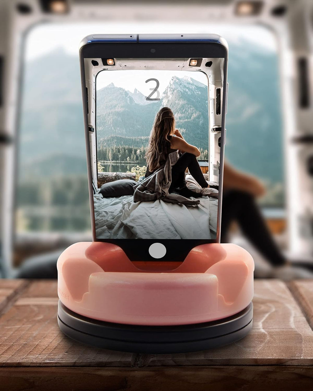 – Phone Stand 360 Swivel – Cell Phone Holder + Ipad Stand Desk Organizer - Compatible with Tablet, Iphone, Kindle & Most Smartphones – Orange