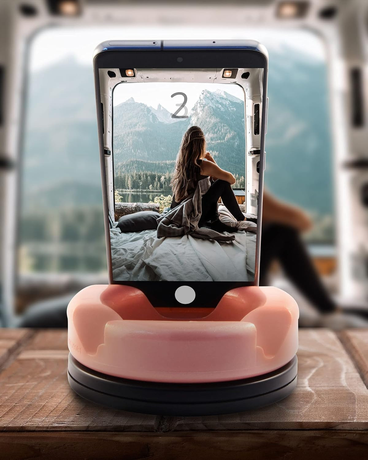 – Phone Stand 360 Swivel – Cell Phone Holder + Ipad Stand Desk Organizer - Compatible with Tablet, Iphone, Kindle & Most Smartphones – Orange