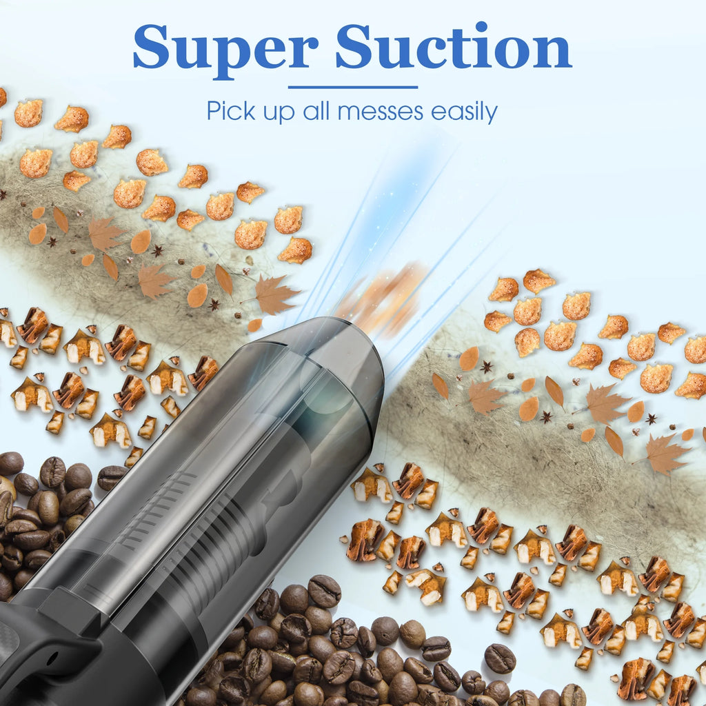 Cordless Handheld Vacuum Cleaner, Portable Car Vacuum Cleaner 3 in 1 Cordless Vacuum Air Blower and Hand Pump with LED Light for Home Car Pet Hair