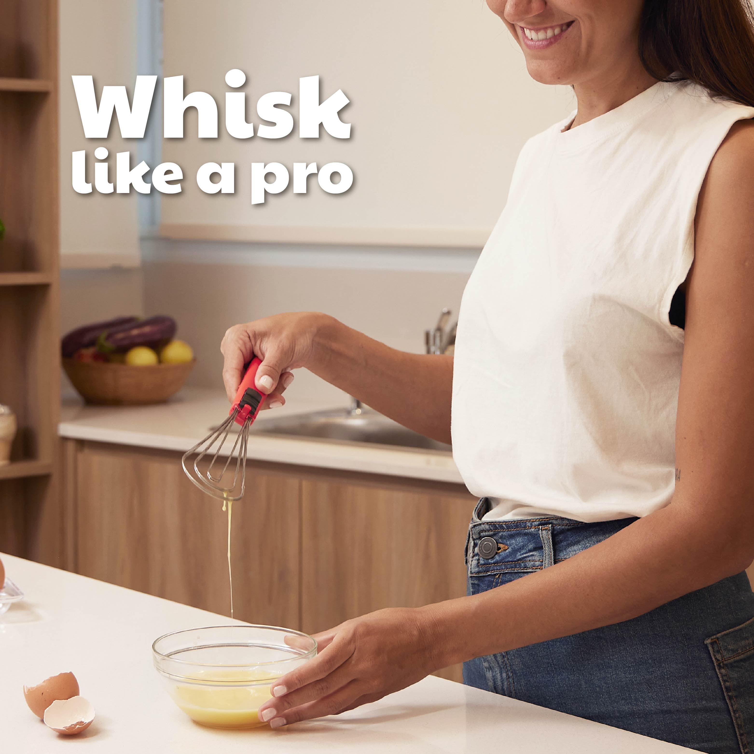 Foodie Tongs for Cooking - Dishwasher Safe 6-In-1 Kitchen Gadget - Red