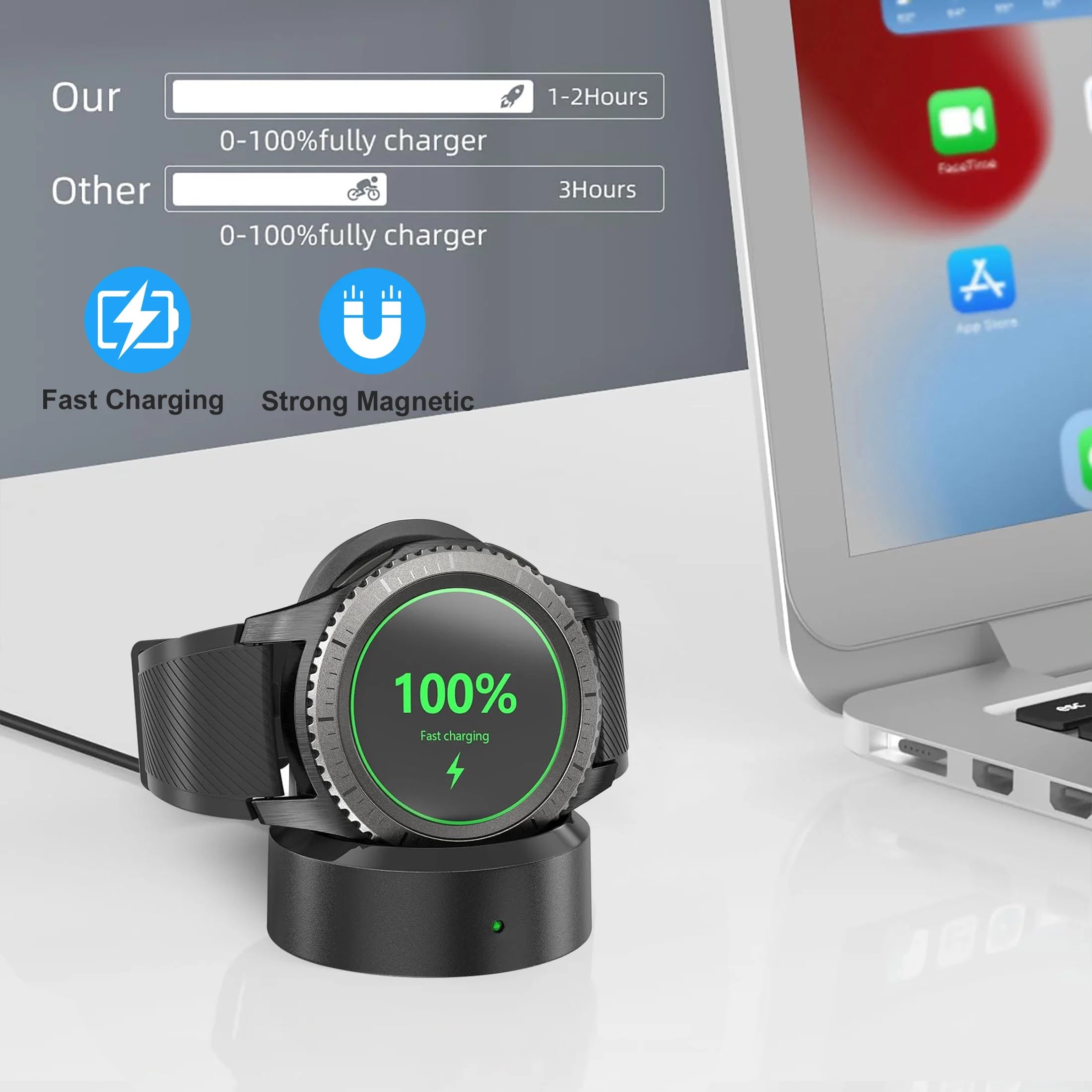 Wireless Charger Charging Dock Fit for Samsung Galaxy Watch 42Mm 46Mm, Replacement Charging Cradle Stand Fit for Samsung Galaxy Smart Watch SM-R800 SM-R805 SM-R810 SM-R815