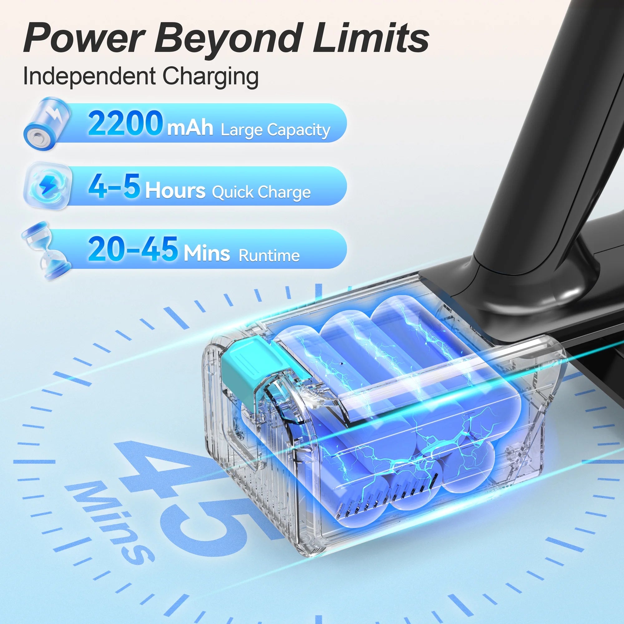 Cordless Vacuum Cleaner, 30Kpa Powerful Suction Stick Vacuum, 6 in 1 Lightweight Vacuum Cleaners for Home Hardfloor Carpet Pet Hair, N15