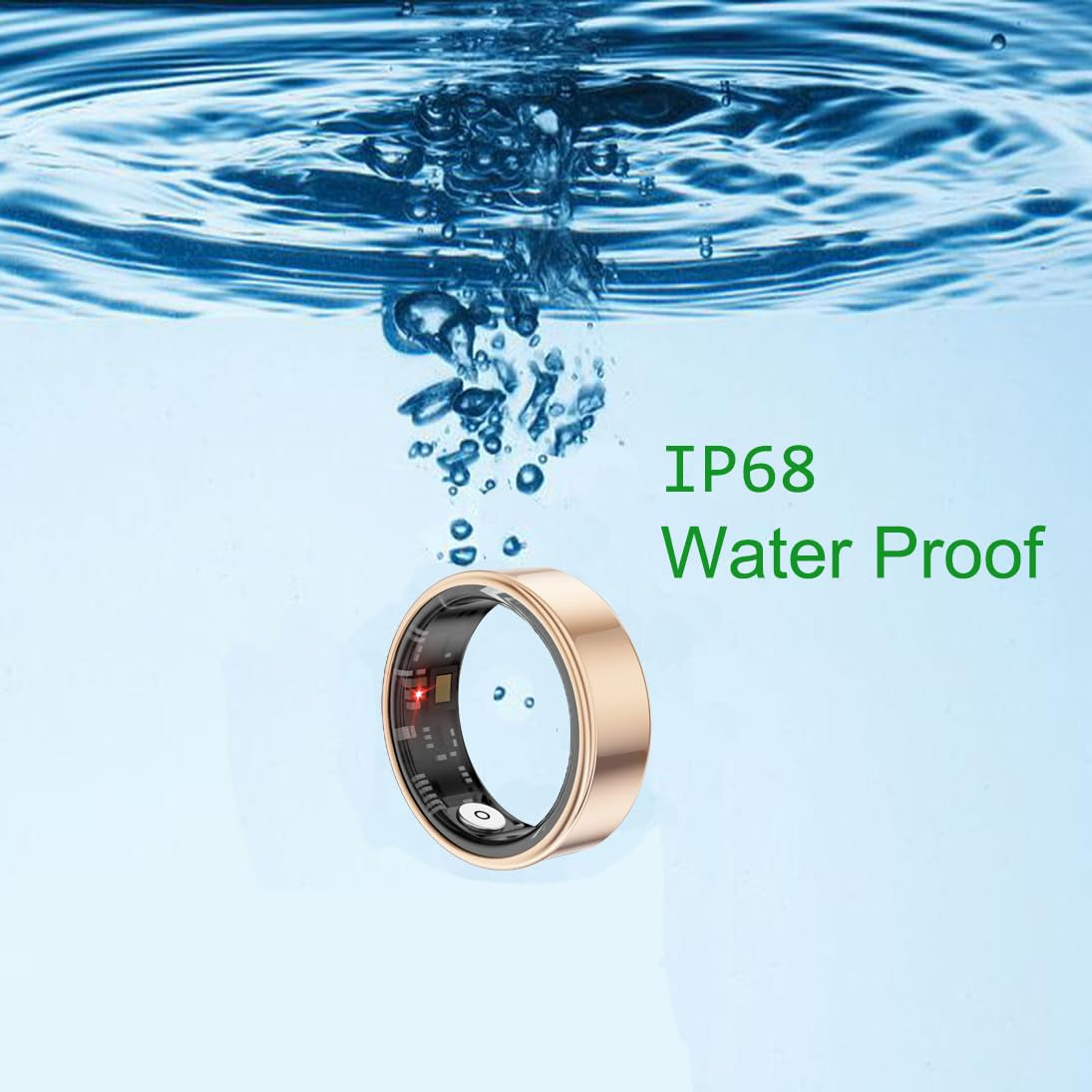 Smart Ring Health Tracker - Fitness Sleep Heart Rate Blood Oxygen Tracker Smart Ring for Men and Women,Ip68 Waterproof Level Bluetooth Fitness Tracker Rings Family Care