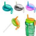 4 Pack Reusable Soda Can Lids with Straw Covers for Beer Drink