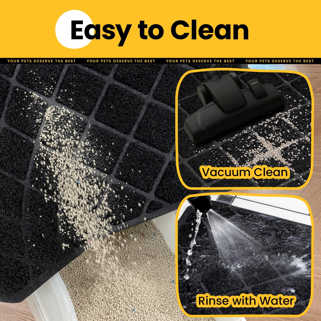 Cat Litter Mat, 47" X 35" Premium Durable PVC, Non-Slip, Less Waste, Urine Waterproof