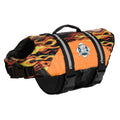 New Doggy Life Jacket-Nylon  F1600 XL Weight 90 Ibs & up Orange Flame "Bad to the Bone"