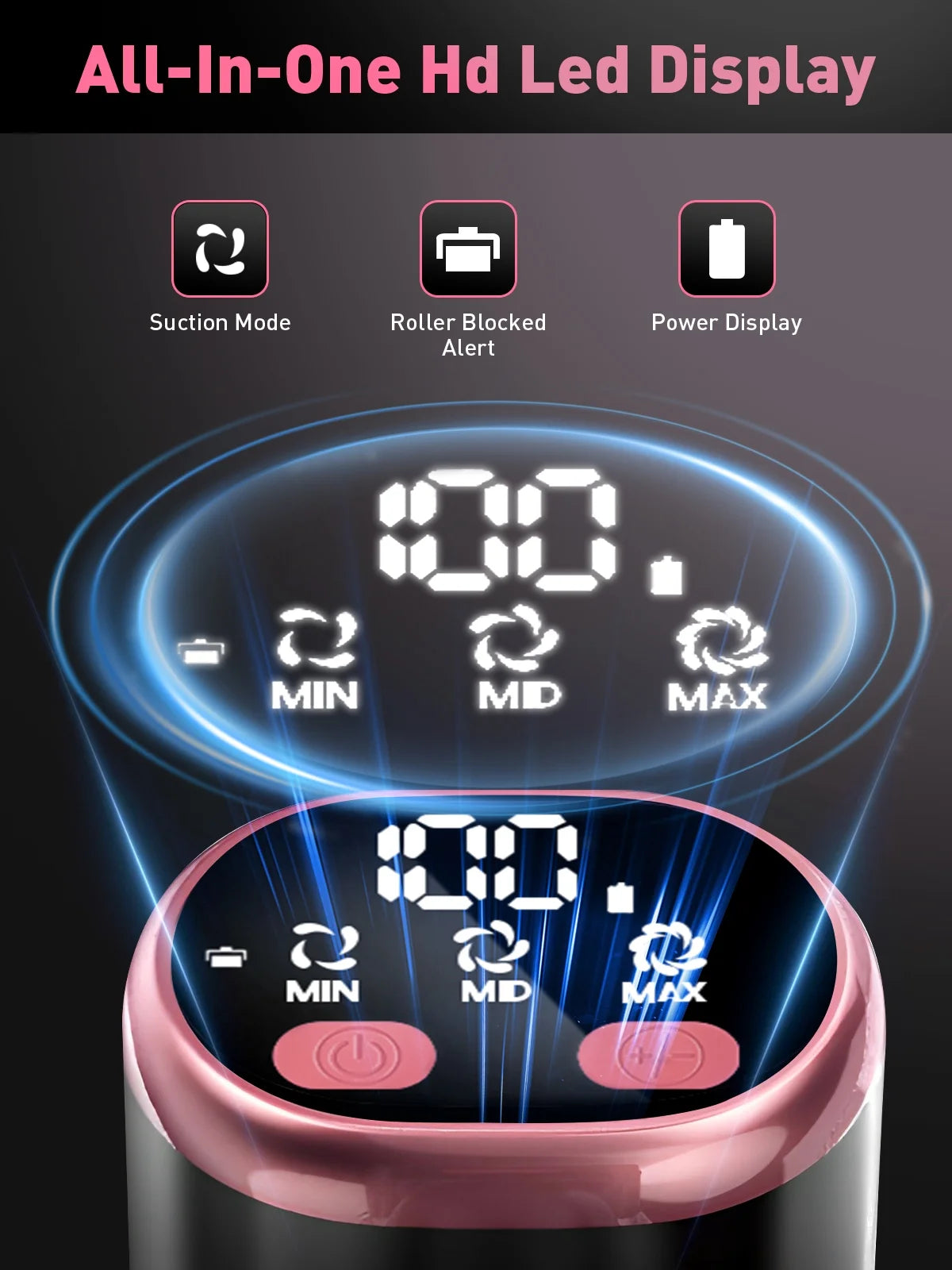 Cordless Vacuum Cleaner, 33Kpa 8 in 1 Lightweight Stick Vacuum, Anti-Tangle Brush with Green Light, 40Mins Runtime Rechargeable Vacuums for Hardwood Floor, Carpet, Pet Hair, Pink